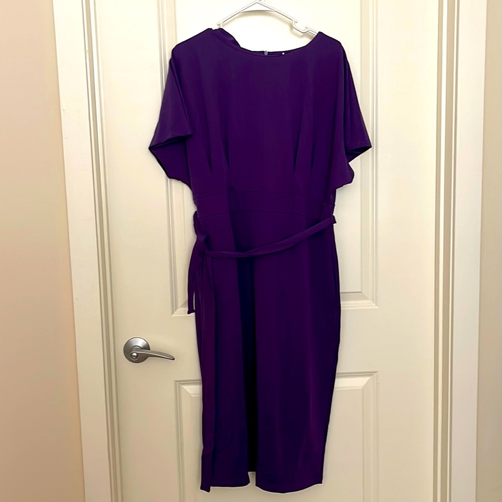 Purple work and professional dress.